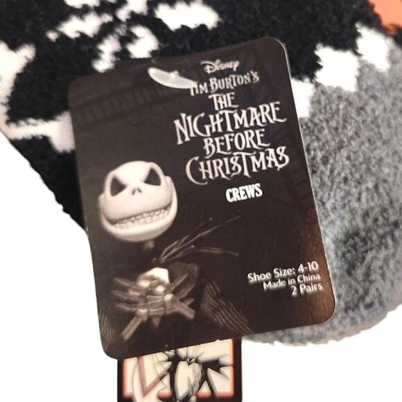 Disney The Nightmare Before Christmas 2 Pairs Fuzzy Crew Socks NWT - Picture 4 of 7